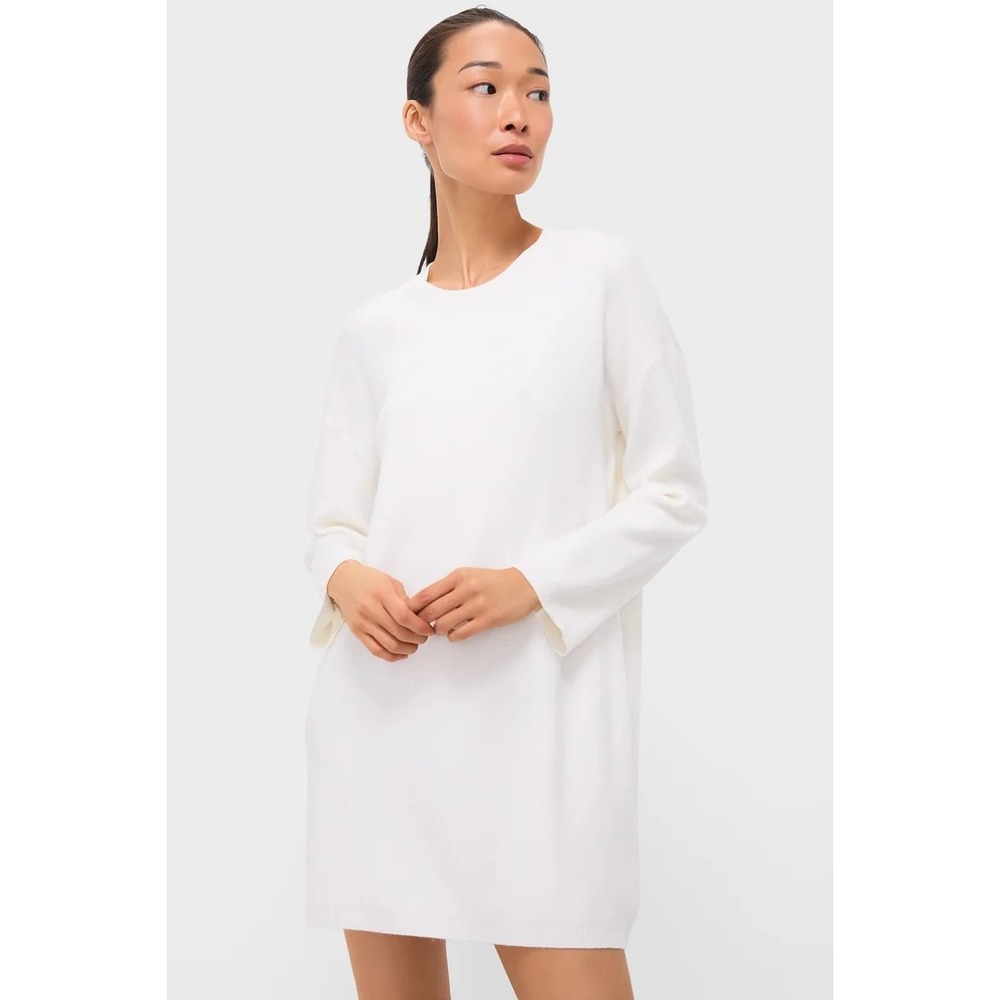 Pomander Place Winter White Vivianne Crewneck Knit Sweater Dress Large